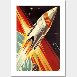 Cosmic Explorer - Futuristic Spaceship in Space Posters and Art